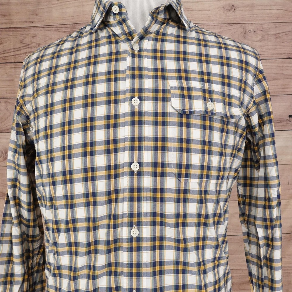 Banana Republic Shirt M Plaid Long Sleeve Button-Up Slim Fit Custom 078 Wash